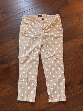 J.Crew Factory High-Rise Girlfriend Chino Polka Dot 10P